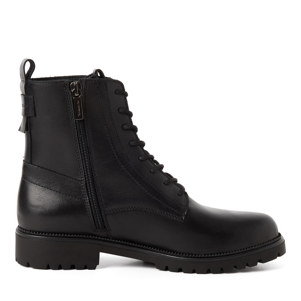 Tamaris 1-25402-43 001 Lace Boot Flat - BLACK