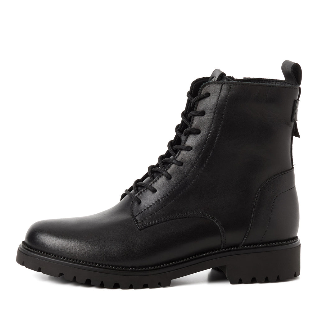 Tamaris 1-25402-43 001 Lace Boot Flat - BLACK