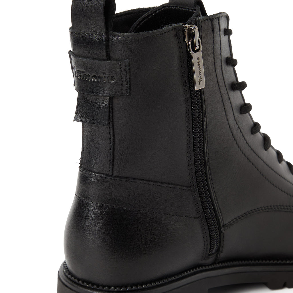 Tamaris 1-25402-43 001 Lace Boot Flat - BLACK
