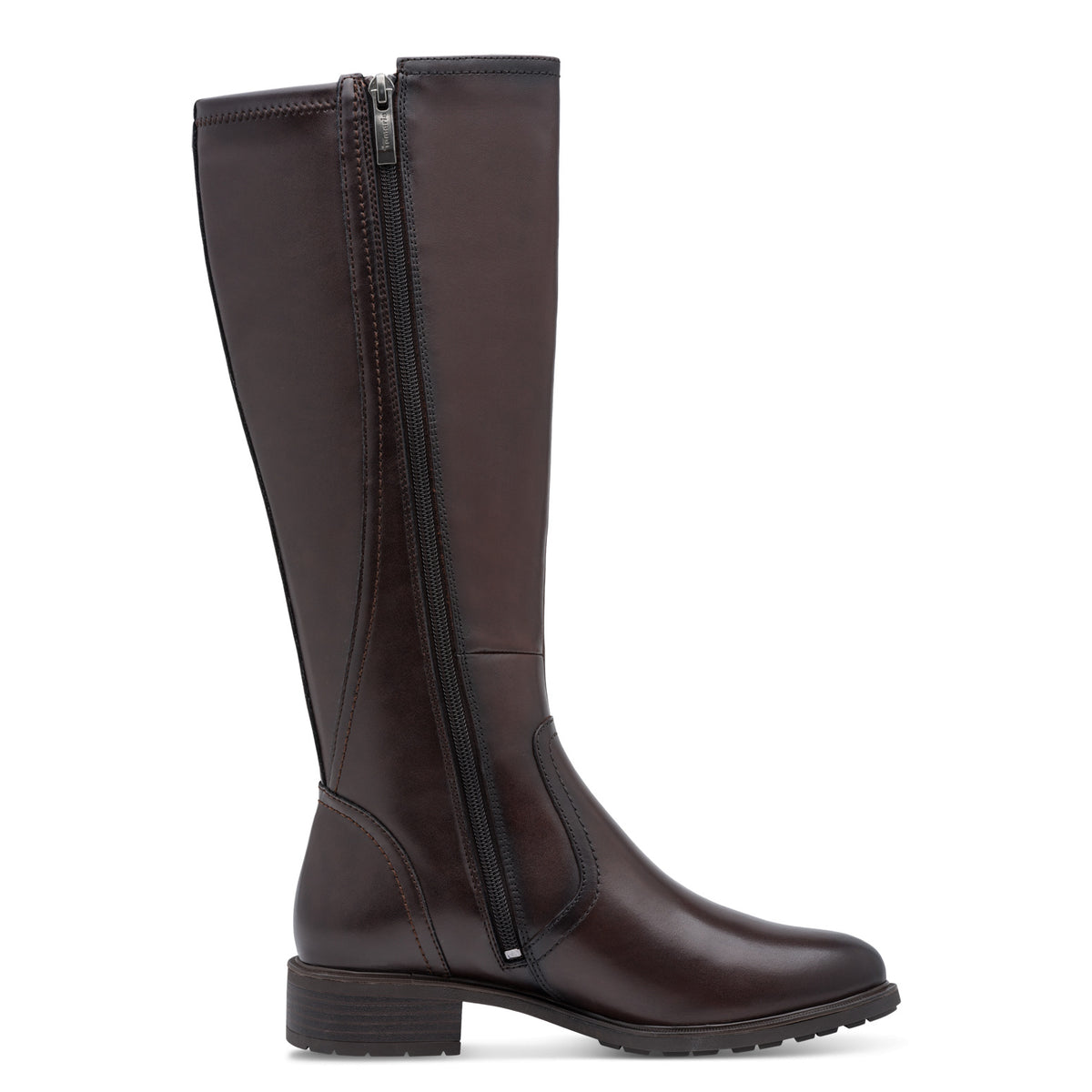 Tamaris 1-25534-47 342 Long Boot Flat - MAHOGANY