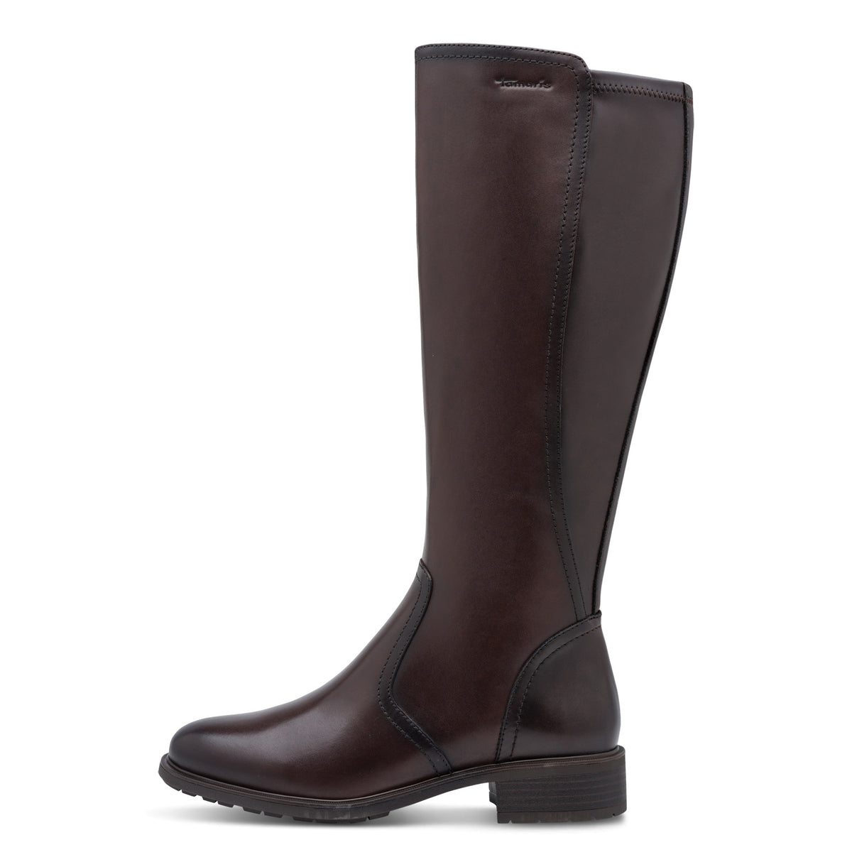 Tamaris 1-25534-47 342 Long Boot Flat - MAHOGANY