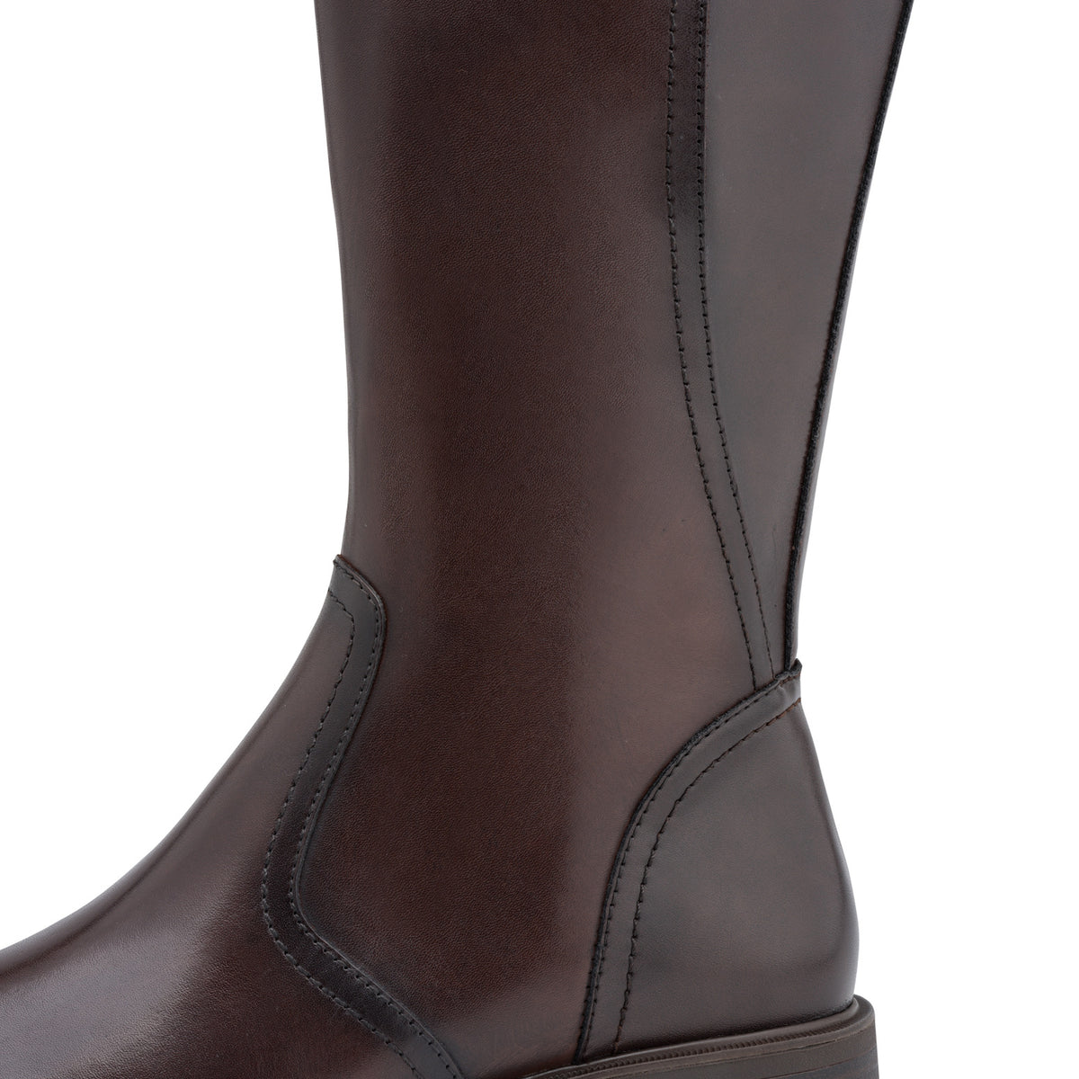 Tamaris 1-25534-47 342 Long Boot Flat - MAHOGANY