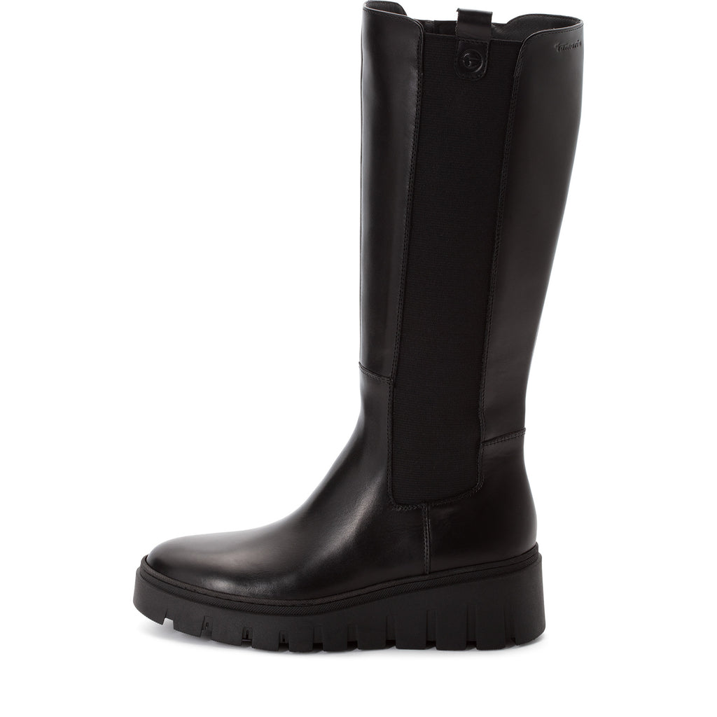 Tamaris 1-25633-47 003 Long Boot Flat - BLACK LEATHER