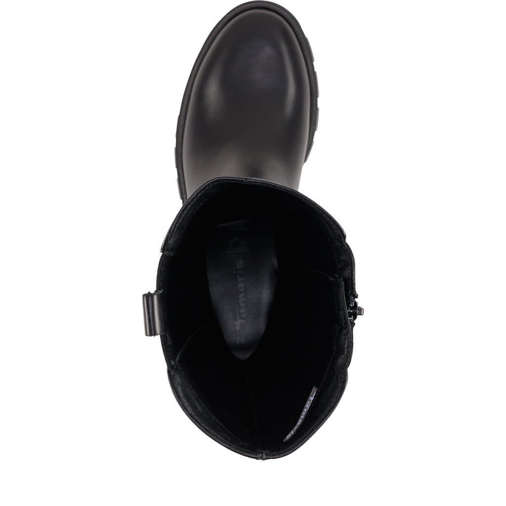 Tamaris 1-25633-47 003 Long Boot Flat - BLACK LEATHER